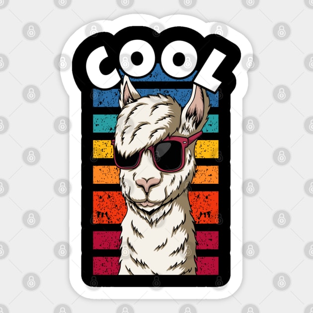 Cool Llama with Sunglasses Sticker by RockReflections